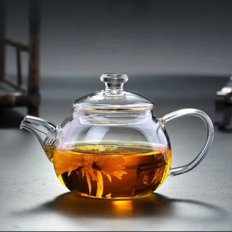 

Clear Heat-Resistant Borosilicate Glass Teapot Thickened Removable Infuser Loose Leaf Tea Pot Stovetop Brew Office