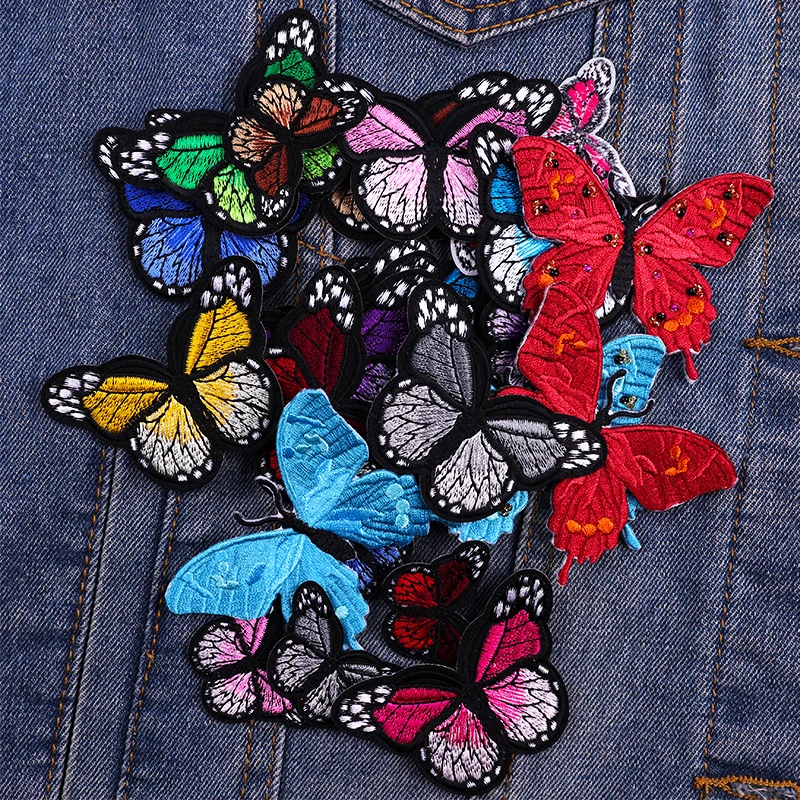 Butterfly Embroidered Patches For Clothing 12 Colors Animal Butterfly Iron On Patches  On Kids Clothes DIY Patch Applique