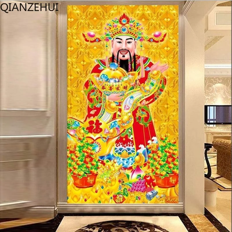 

DIY 5D full Diamond Embroidery,Round Diamond beads God of Wealth Fortune King Living room decoration rhinestone Diamond painting