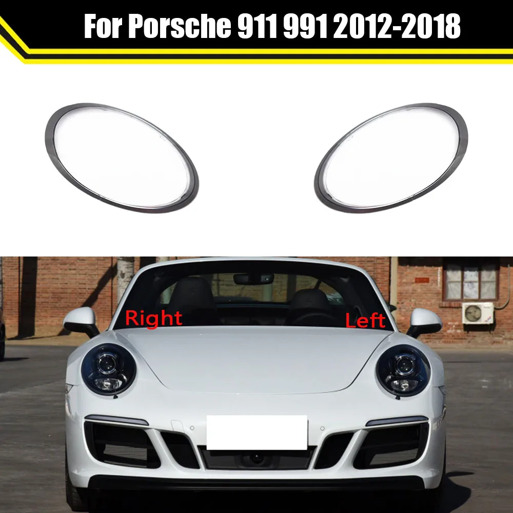 

Front Headlight Lens Cover Auto Headlamp Lampshade Case Lampcover Glass Lamp Shell Caps For Porsche 911 991 2012-2018