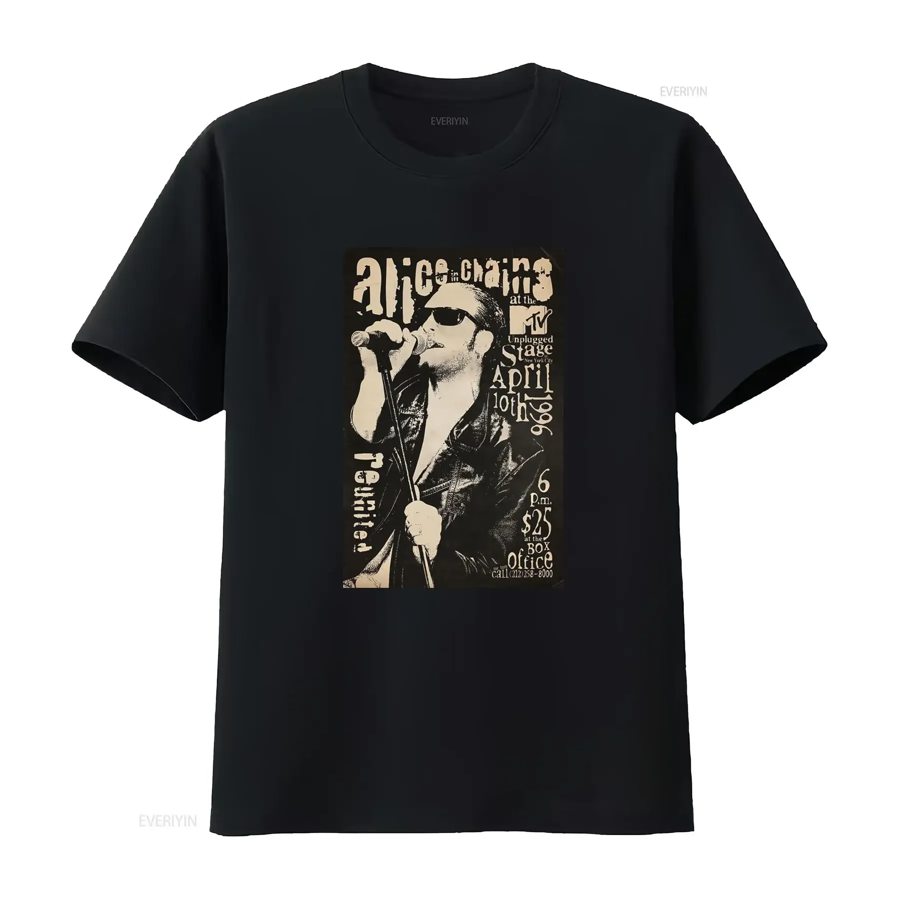 Alice In Chains Layne Staley Unplugged Stage April 10th 1996 6 P M 25 T Shirt vintage Washed designer clothes Stretched