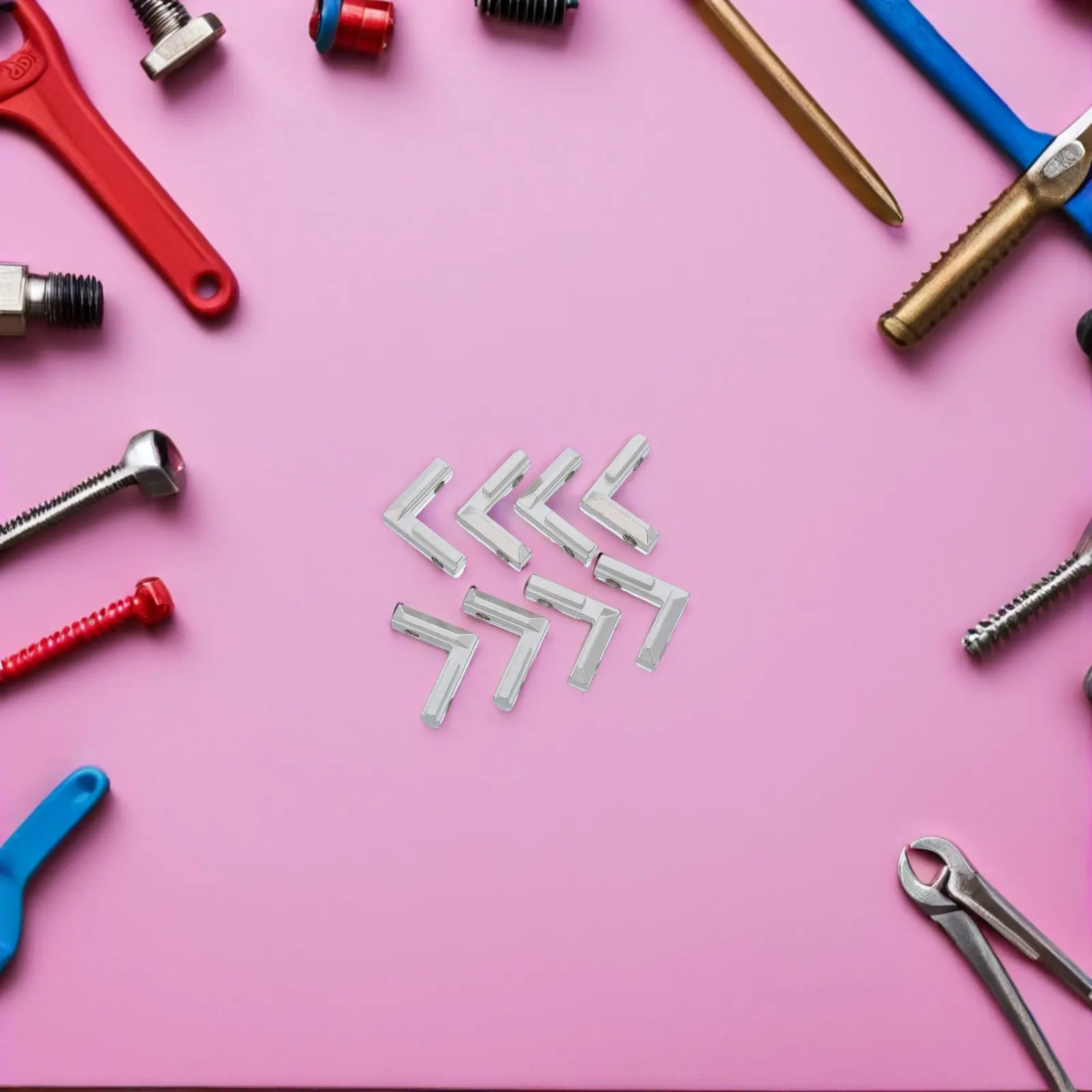 

20 шт. Невидимые угловые соединители с внутренним пазом, L-образные кронштейны для мебели, фиксаторы для правого угла, металлические опоры для полок