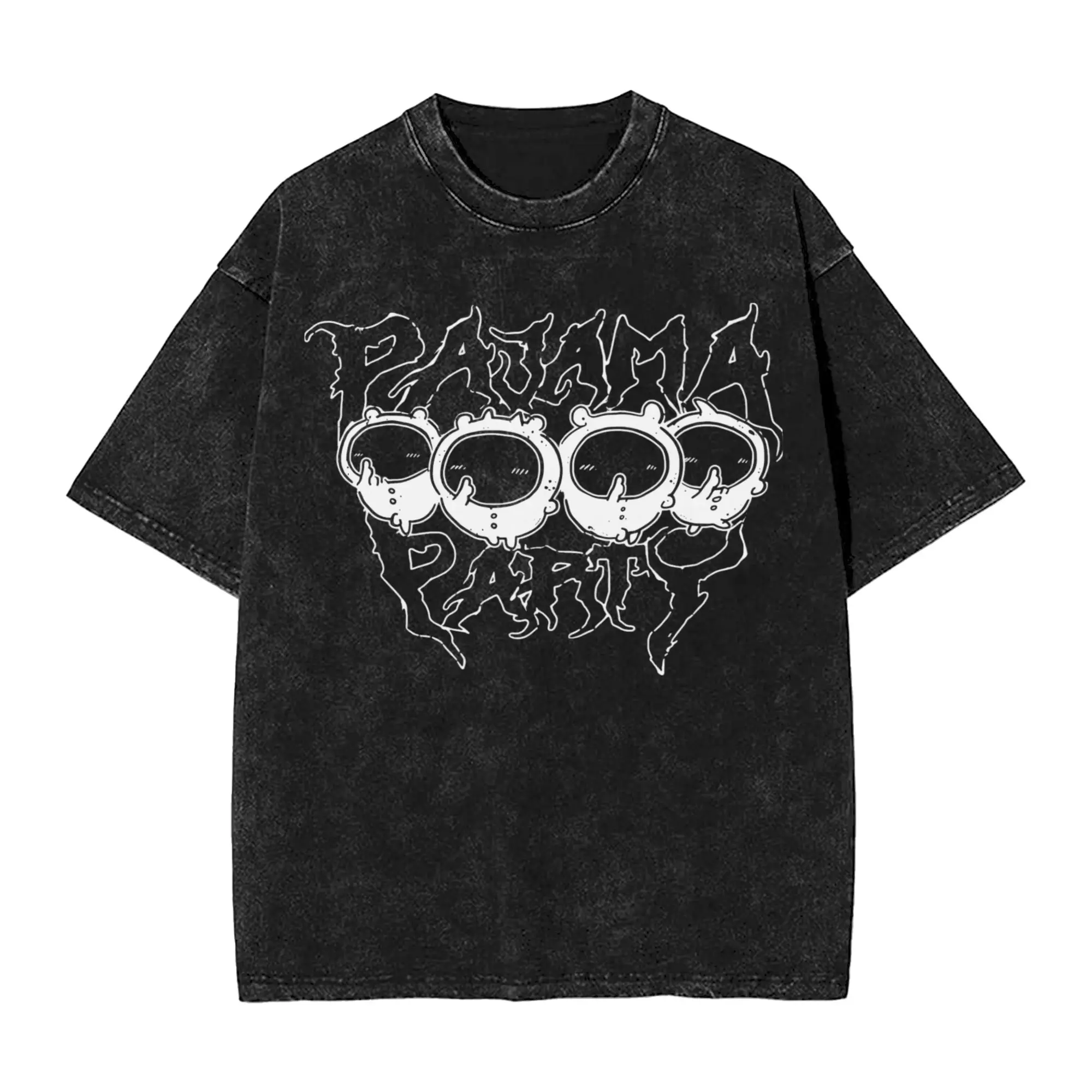 Washed T-Shirt Kawaii Chiikawas Cute Japanese Mascot Hip Hop Vintage T-Shirt Street Streetwear Cotton Tops Tee Shirt Men Women