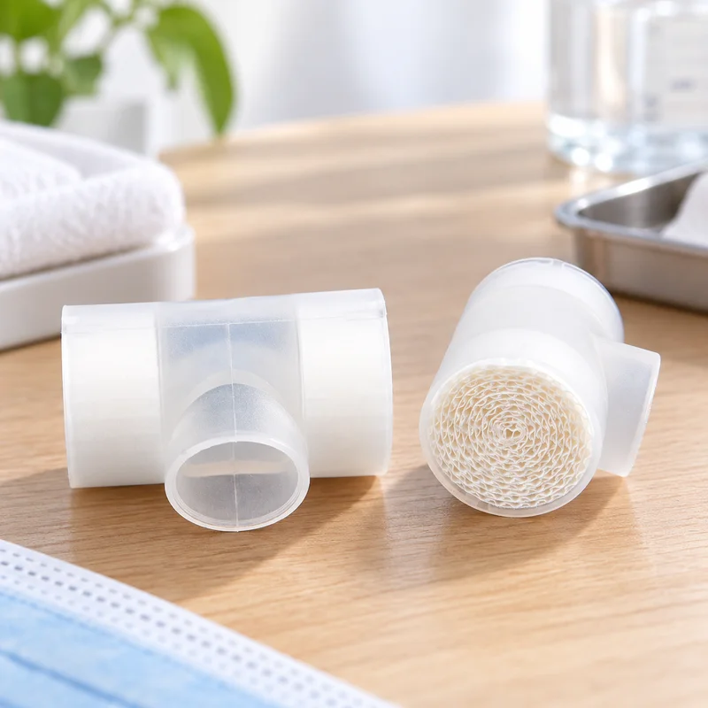 Disposable Sterile Heat Moisture Exchangers Tracheostomy Trach Vent HME Filter With Oxygen Interface And Sputum Suction Port