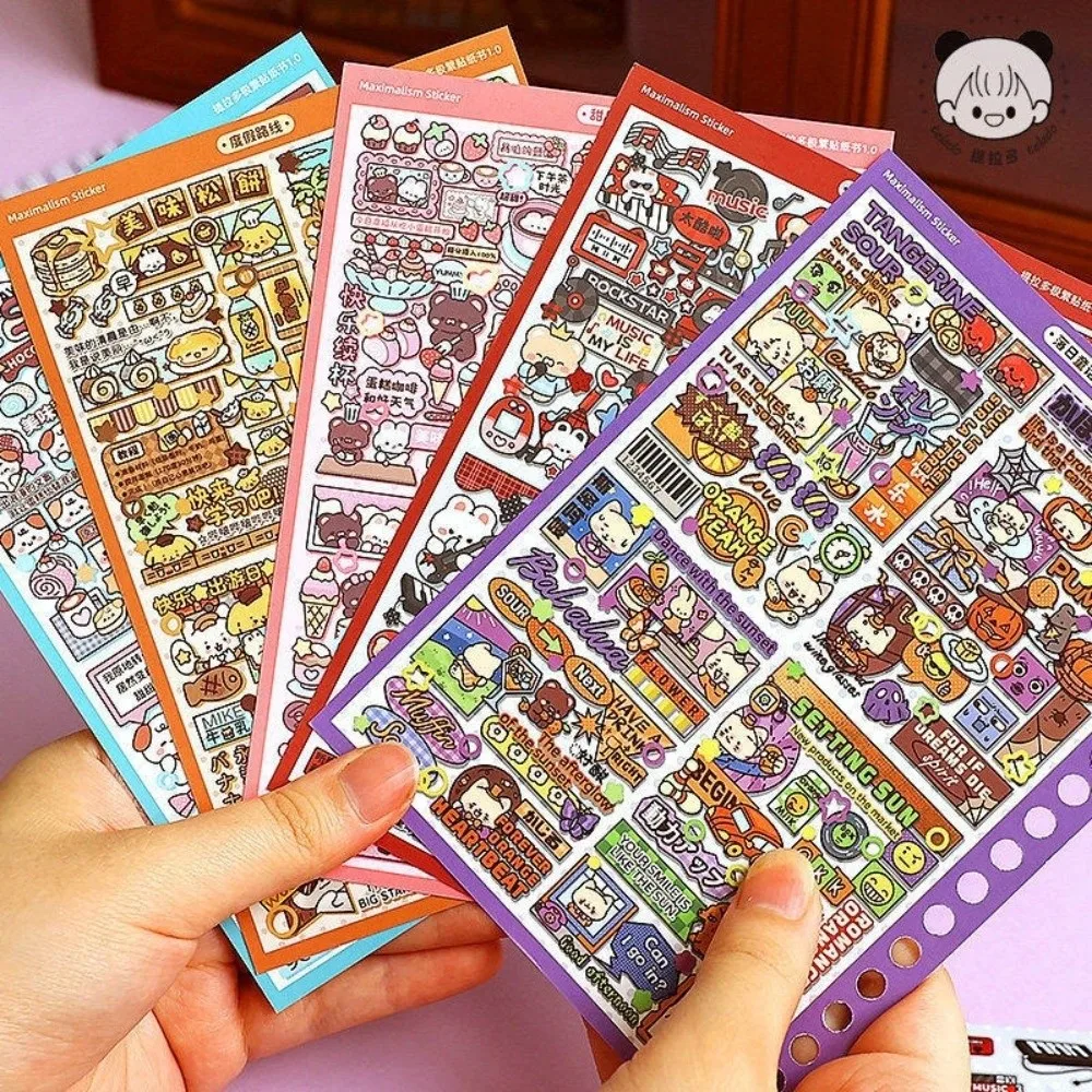 Scrapbook Style Landscaping Stickers Daily Activity Large Size Miniature Scene Stickers PET Die Cut Stickers Collection