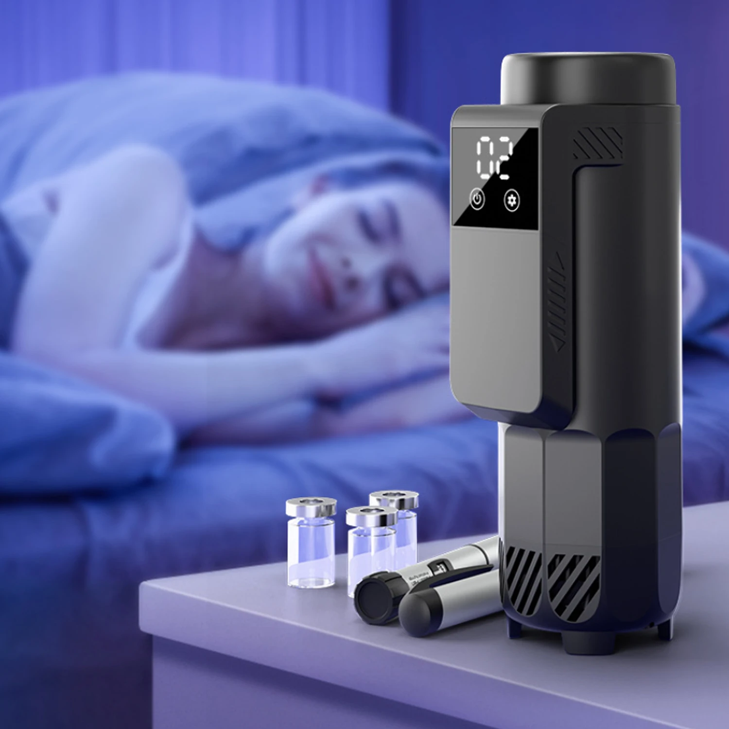 LCD Display Insulin Refrigerated Cup Portable Outdoor Cooler Flask Mini Vacuum Medicine Beverage Refrigerator Drug Cooler Fridge