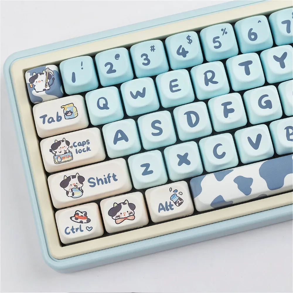 

Gradient Cow Keycaps Cute Ranch Moa Keycaps Wooting Heat Sublimation Keycap Set for HI75 68 98 S99 104 keyboard switches