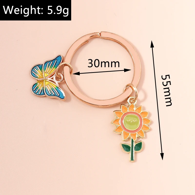 Niedliche Regenbogen Schlüssel anhänger Emaille Pflanze Kaktus Sonne Charms Schlüssel ringe Souvenir Geschenke für Frauen Männer Auto Schlüssel Handtasche Anhänger Schlüssel anhänger – Detail 29