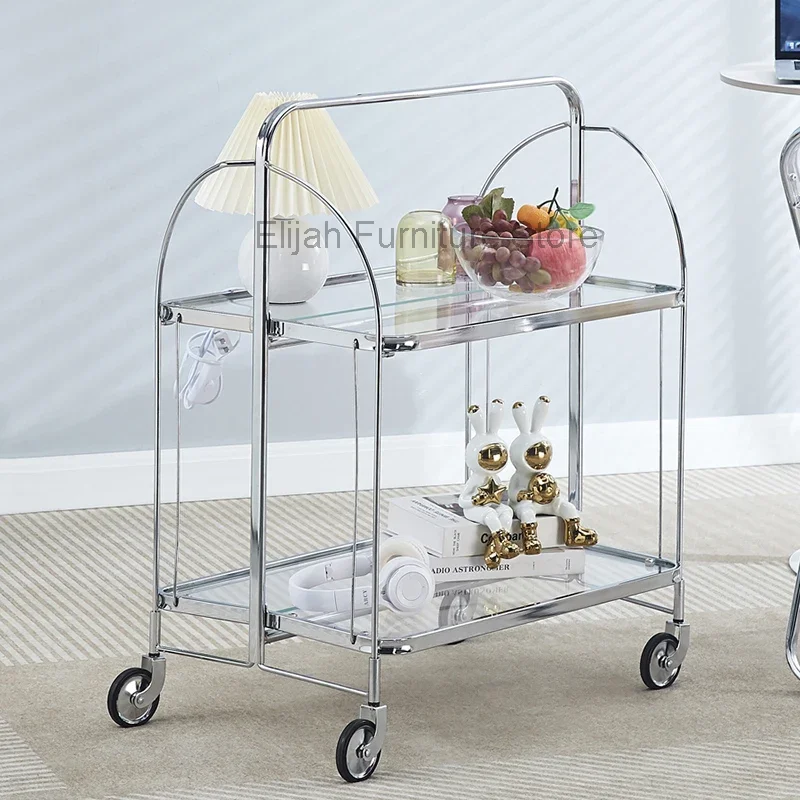 

Industrial Auxiliary Salon Trolley Designer Welding Metal Salon Trolley with Wheels Gold Friseur Rollwagen Beauty Furniture Fg19