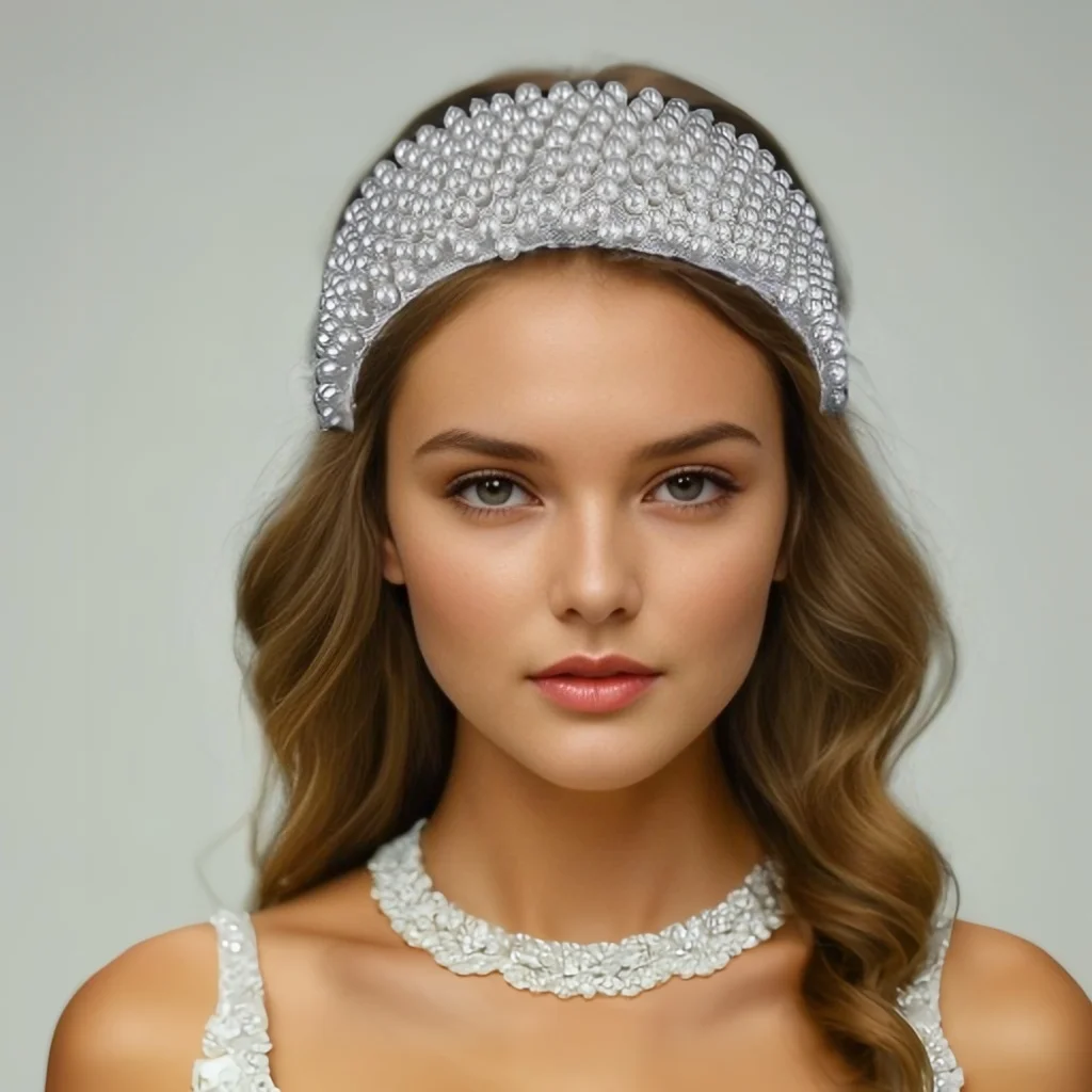 Bridal Wedding Pearls Hair Hoops White Color Beaded Headband Woman Party Head Decoration Wedding Gifts for Girlfriends HP636