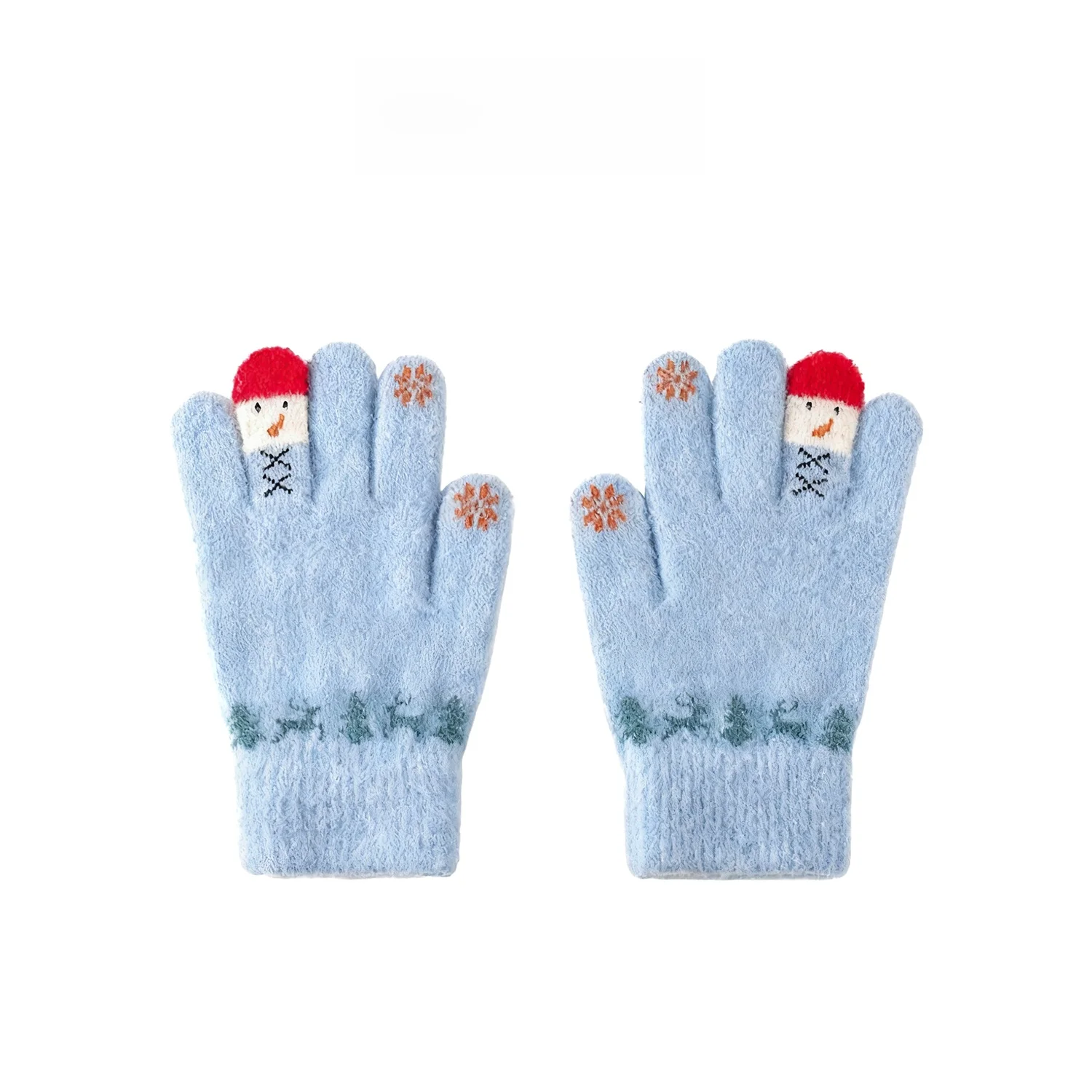 Cute Candy Colored Knitted Plush Gloves Men Women Winter Warm Touchscreen Compatible Couple Gloves Anti Wind Biking Gloves