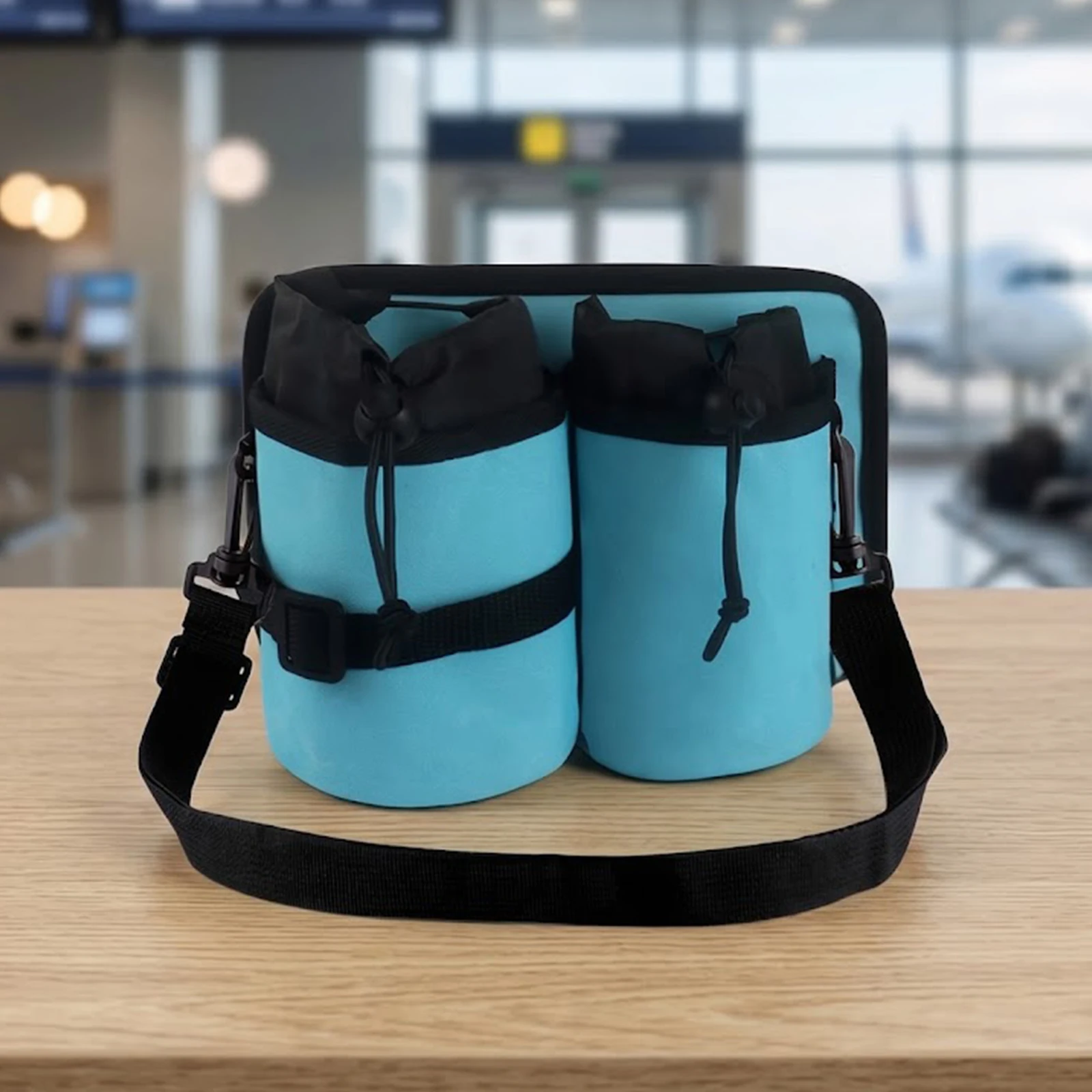 2 Compartment Luggage Cup Holder Fits Roll Suitcase Handles Luggage Drink Caddy for Flight Attendants Travel Accessories Gifts