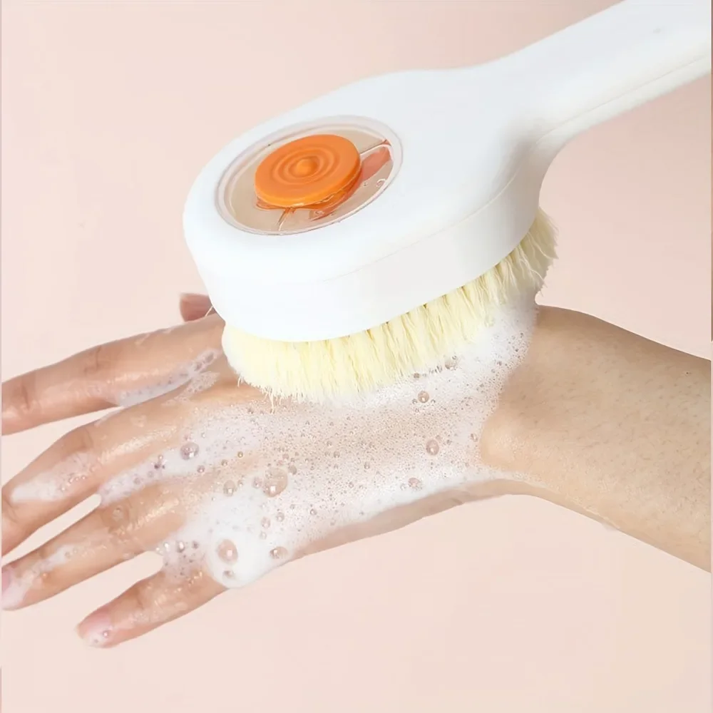 1 Stück Flüssigkeitsgefüllte Weiche Haarbürste mit Langem Griff, mit Rückenmassagefunktion und Langem Griff für Dusch- und Badzubehör – Detail 4