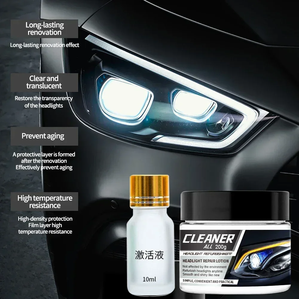 

QP12 Реставрация фар автомобиля Наборы для полировки Удаление царапин на фары Ремонт Чистящая паста Удаление окисления Полировка фар L