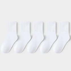 5Pairs/Set 3-13Years Baby Girls Boys Casual Sports Socks Soild Soft Cotton Four Season School Socks Black White Gray Kids Socks