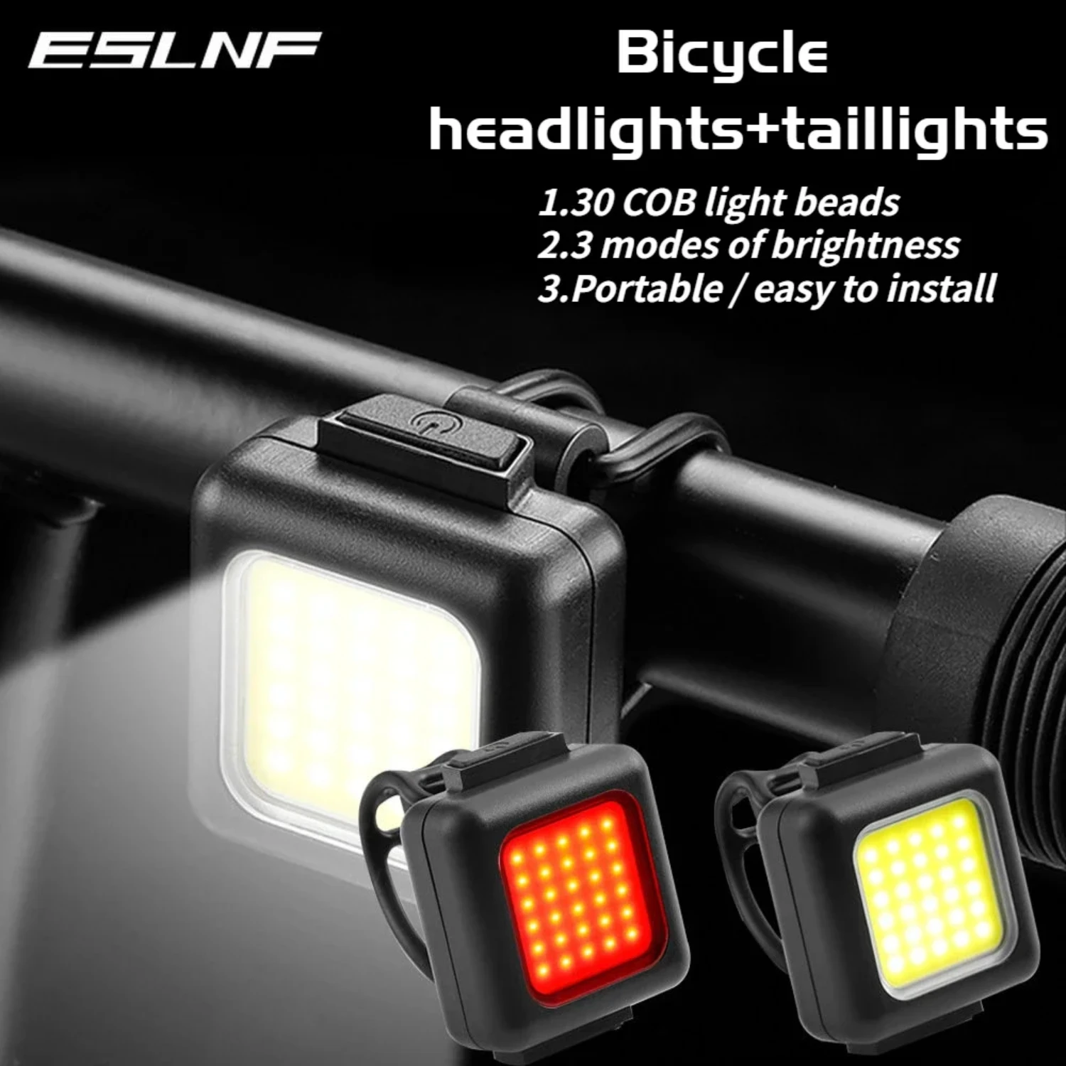

Mini Bike Lamp White Front Bicycle Light Red Warning Cycling Taillight Waterproof MTB Rear Light Safety Night Riding