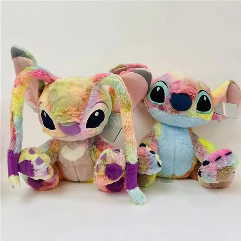 

Disney Lilo And Stitch Rainbow Color Plush Toys Stitch Angel Soft Cuddle Stuffed Plush Dolls Toys Gifts