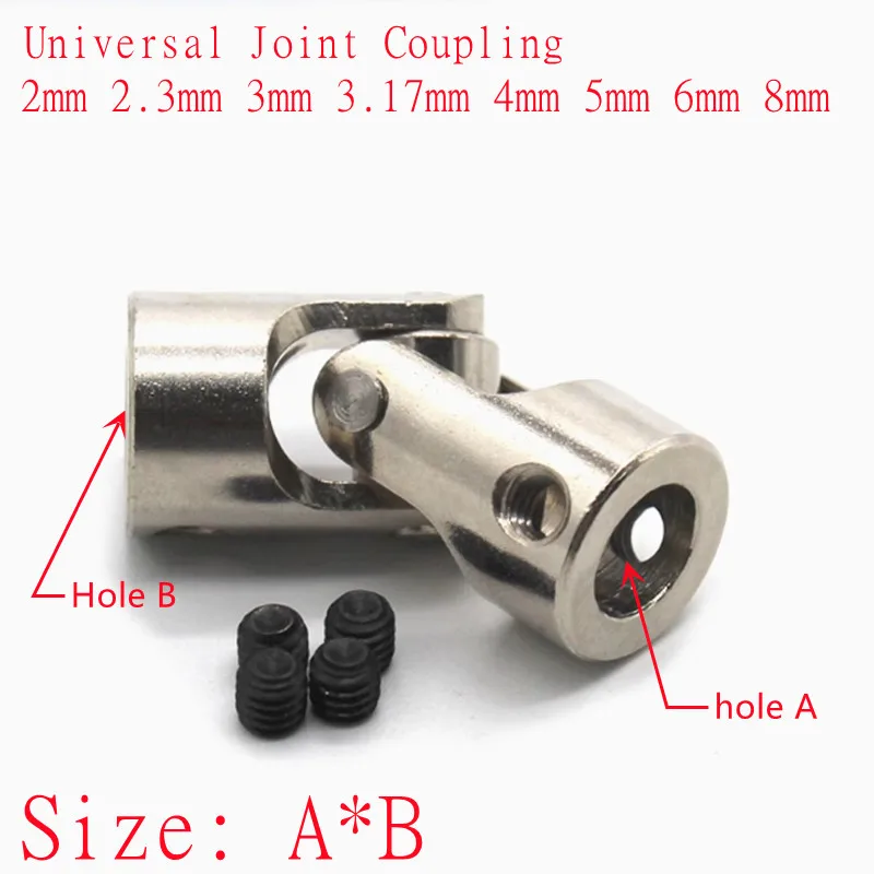 RC Boat Car Shaft Coupler Metal Cardan Joint Motor Connector Universal Joint Coupling Gimbal 2/2.3/3/3.17/4/5/6/8/10/12mm