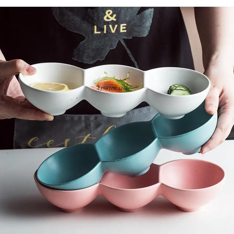 

Matte Color Porcelain Bowl Cute Delicate Dessert Ceramic Fruit Salad Household Snack Kitchen Tableware