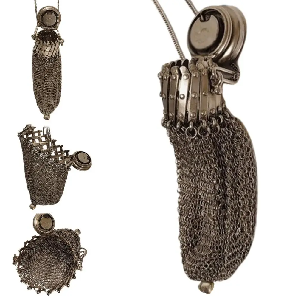 جديد الفيكتوري 1920's الإنجليزية محفظة نسائية للعملات المعدنية غطاء تويست بوابة صغيرة شبكة صغيرة الحقيبة الرجعية شبكة علوية مزدوجة شبكة حامل العملات المعدنية