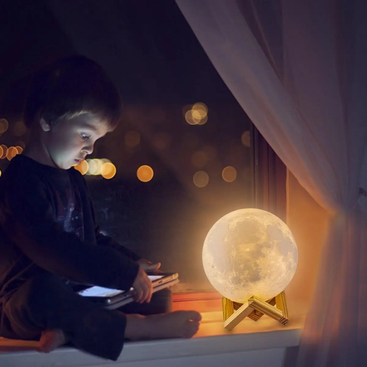 Moon Lamp, 16 Colors LED Night Light with Remote/Touch, Timer/Dimming