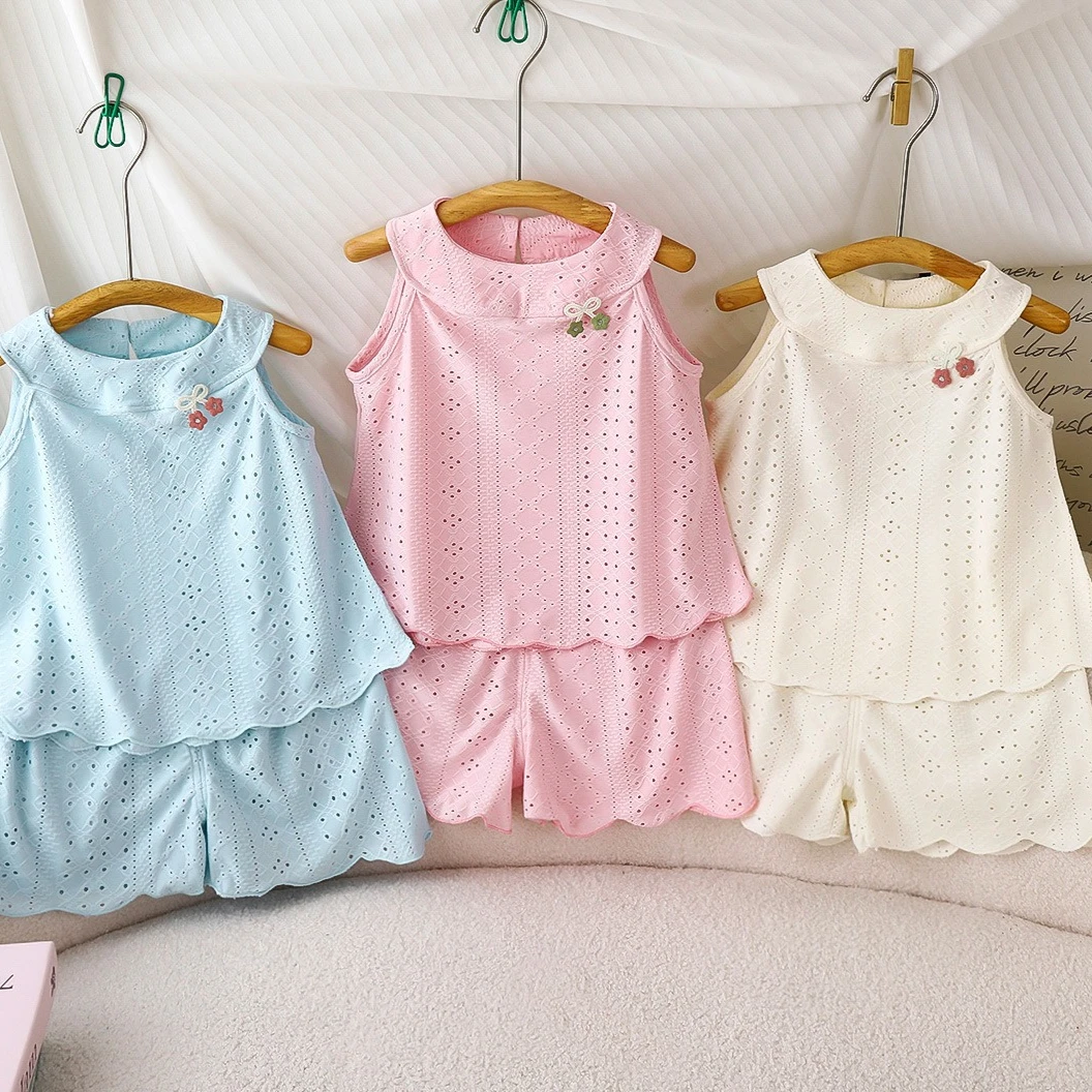 

Korean Style Princess Girls Thin Tank Top Cute Sleeveless Camisole Breathable Cool Top for Toddler Baby Girls
