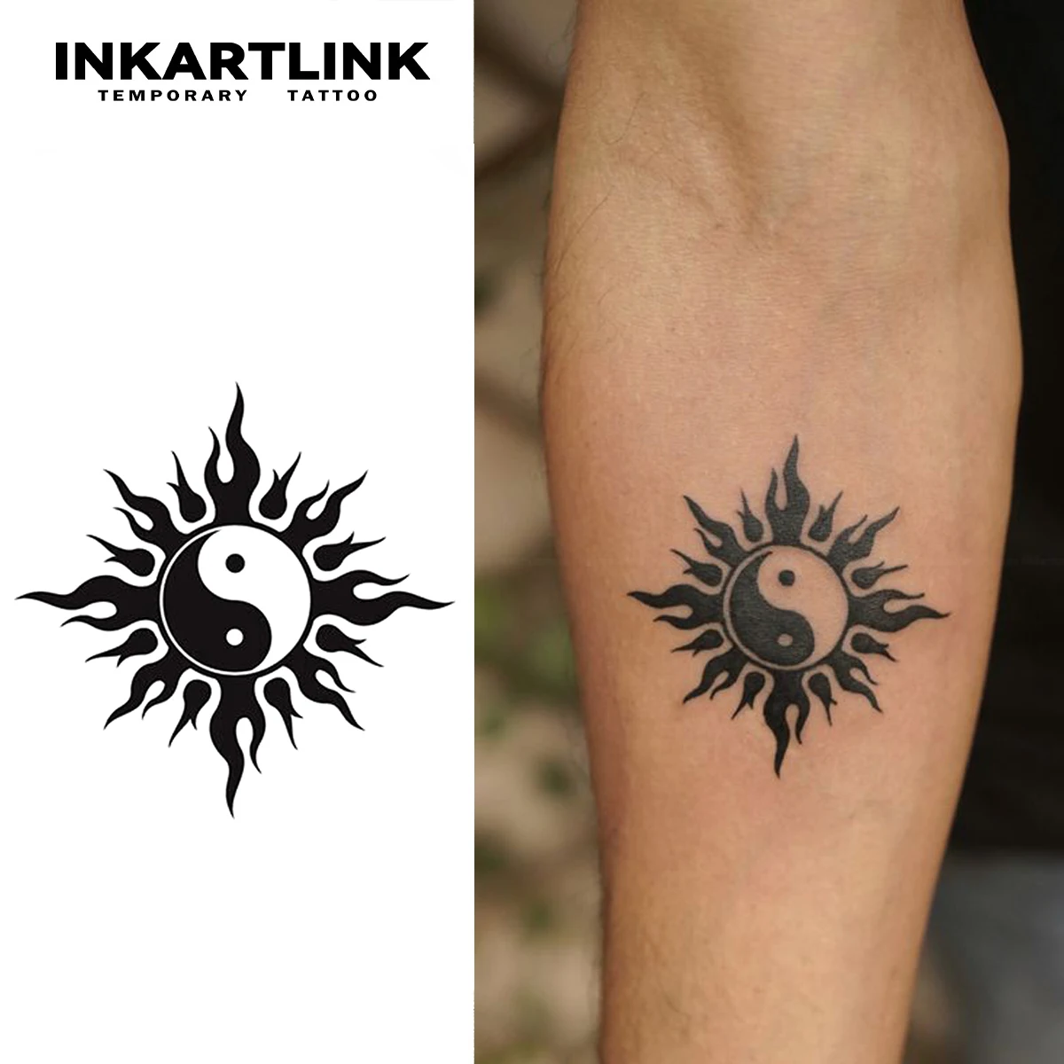 

Tai Chi Flame Temporary Tattoo,Lasts To 15 Days New Technology Magic Waterproof Semi Permanent Sticker