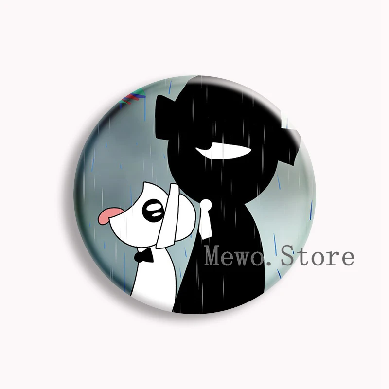 Sprunki Soft Button Pin Sprunki Incredibox Black Game Cartoon Brooch Badge Bag Decor Jewelry Kids Birthday Gifts