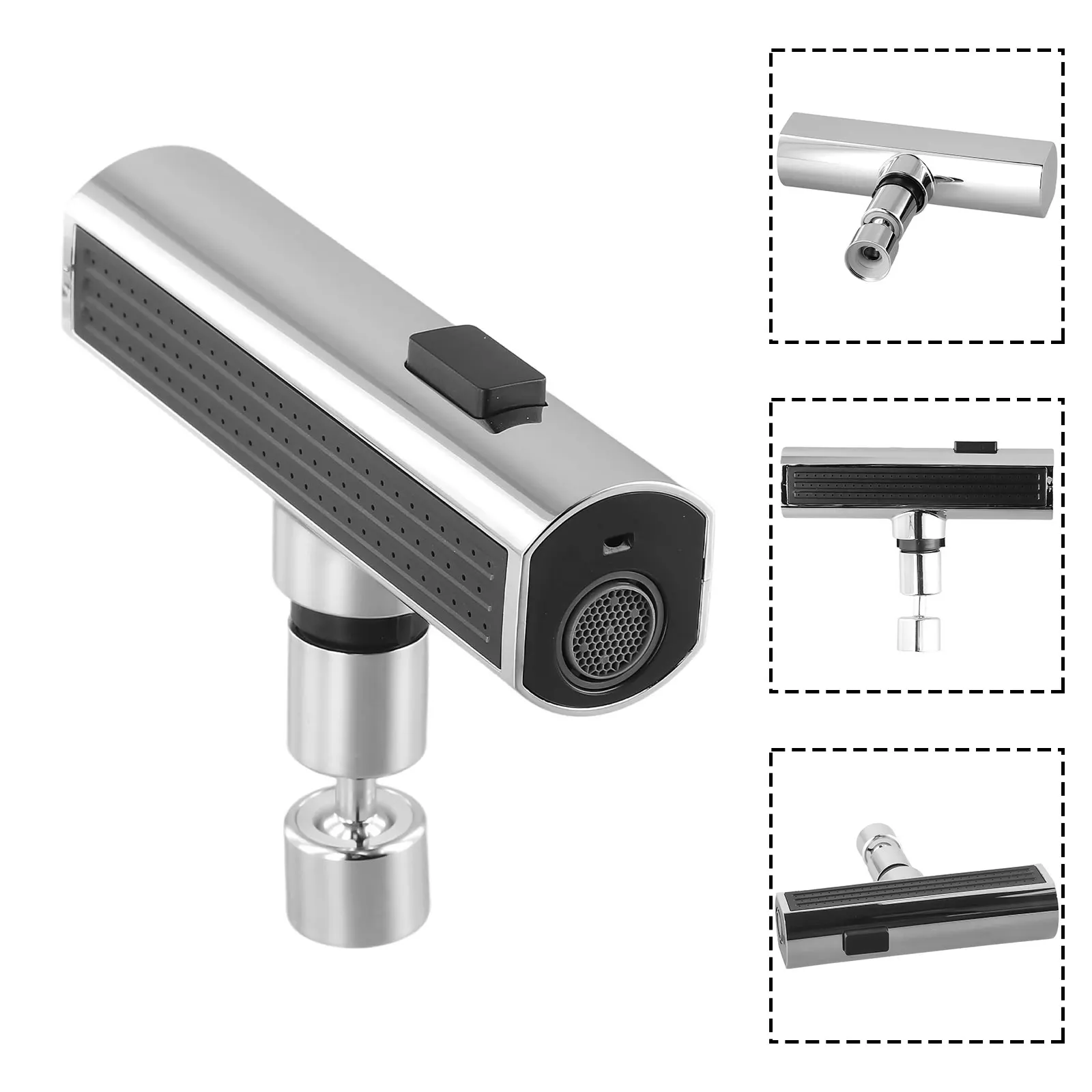 Grifo extraíble de 4 modos para cocina, rociador de cascada de lluvia para fregadero de cocina, burbujeador con rotación de 180 grados