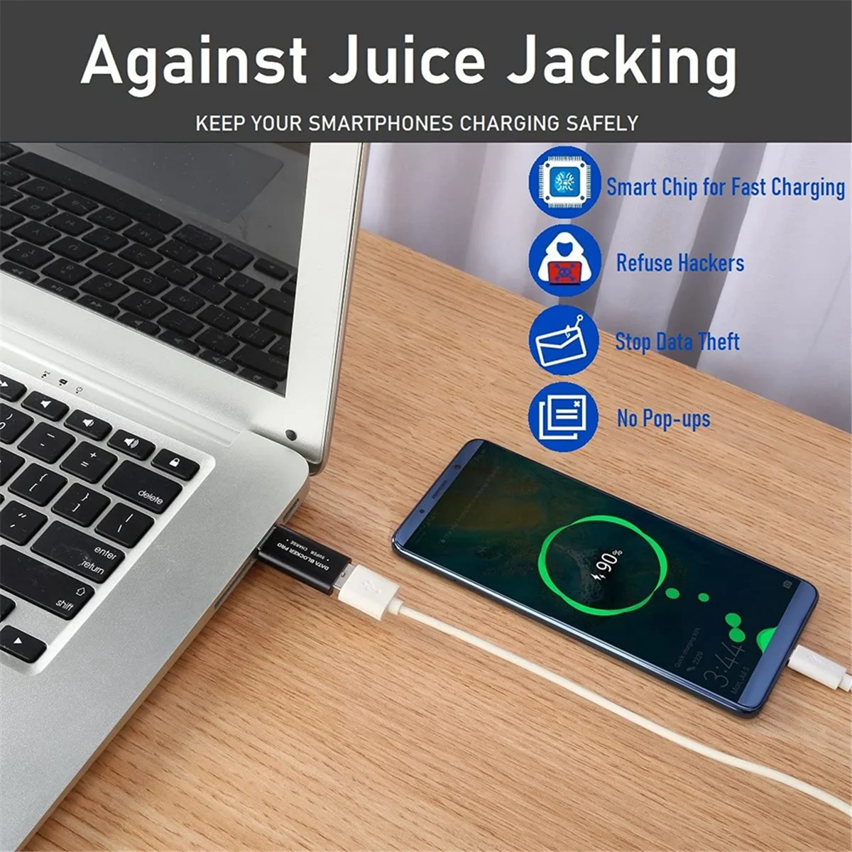 AU49_2 Stück USB-Datenblocker USB-A-Datenblocker schützt vor Juice Jacking