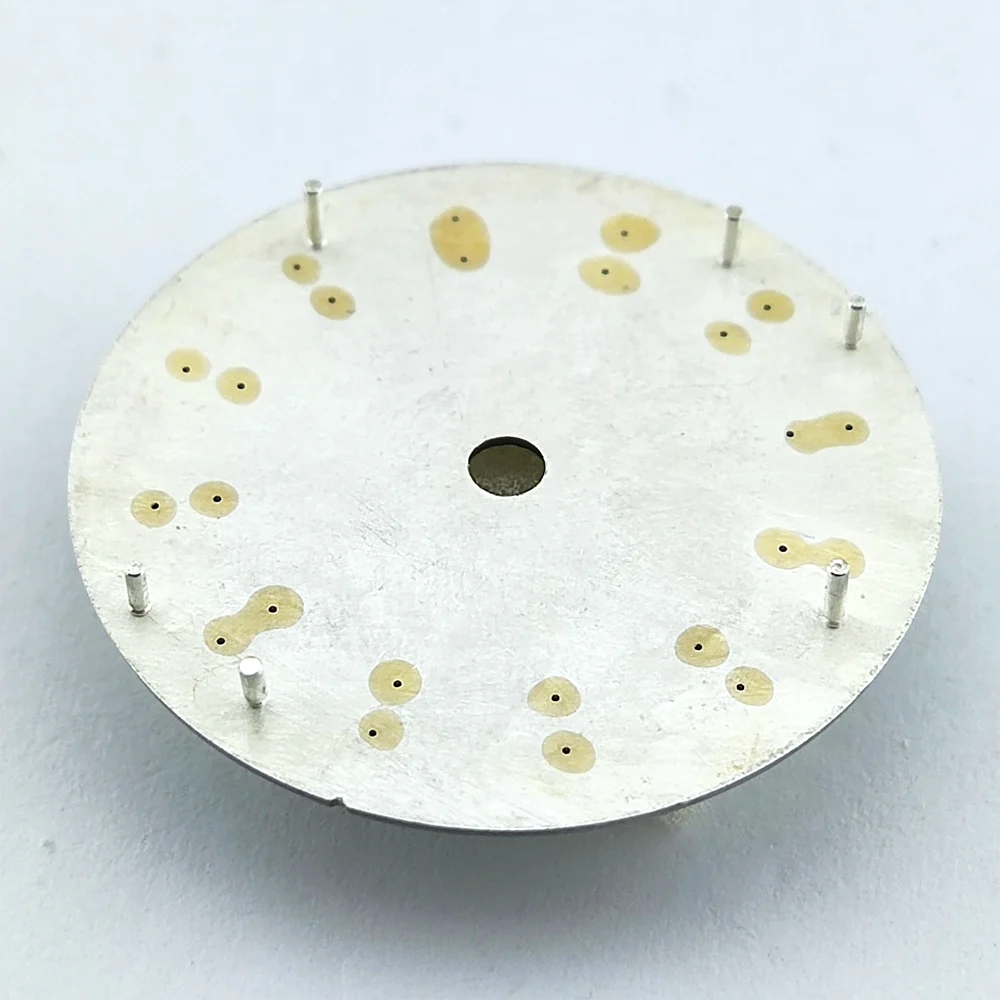 28.5 مللي متر الطلب الأخضر مضيئة الهاتفي المعادن الخيوط الهاتفي يناسب NH35/NH36/ميوتا 8215 ساعة يد تعمل بالحركة أجزاء استبدال أجزاء