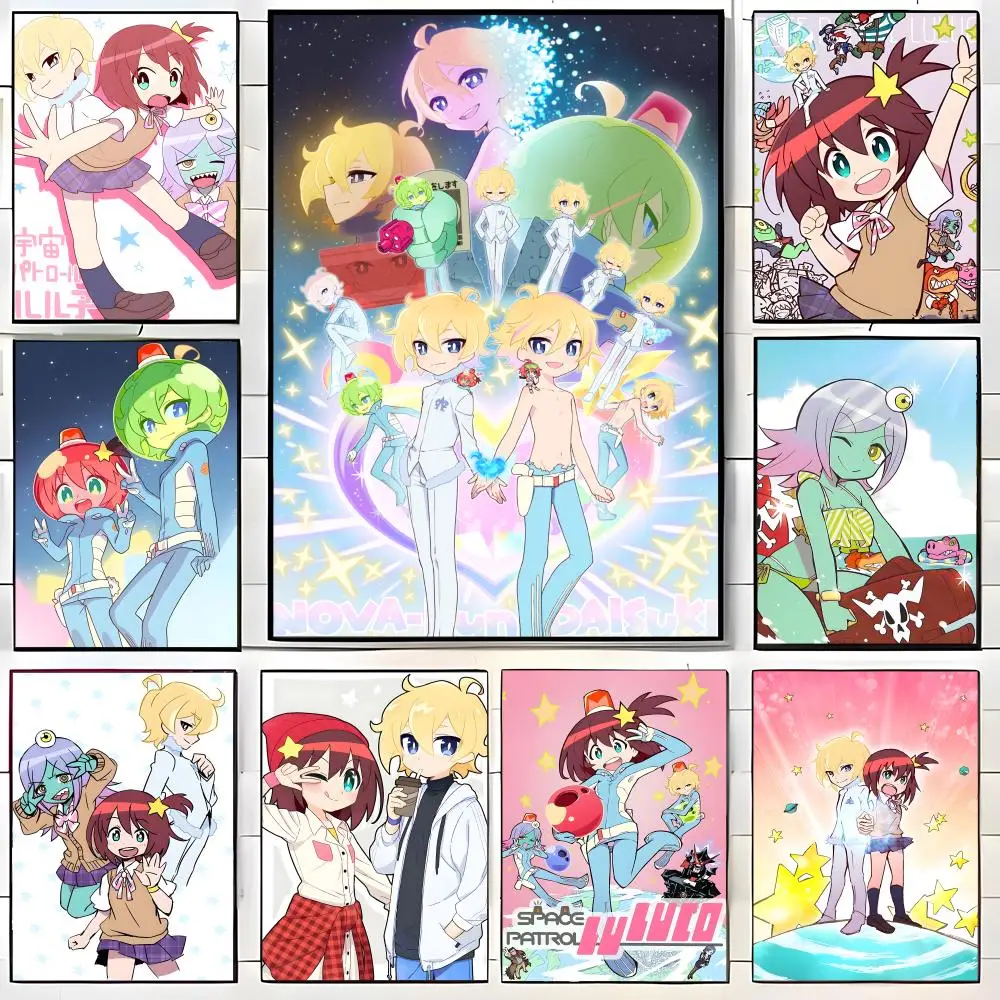 Póster de Anime de Comedia S-Space Patrol Luluco, Adhesivo Decorativo de Papel Impermeable para Pared, Decoración para Cafetería, Bar o Habitación