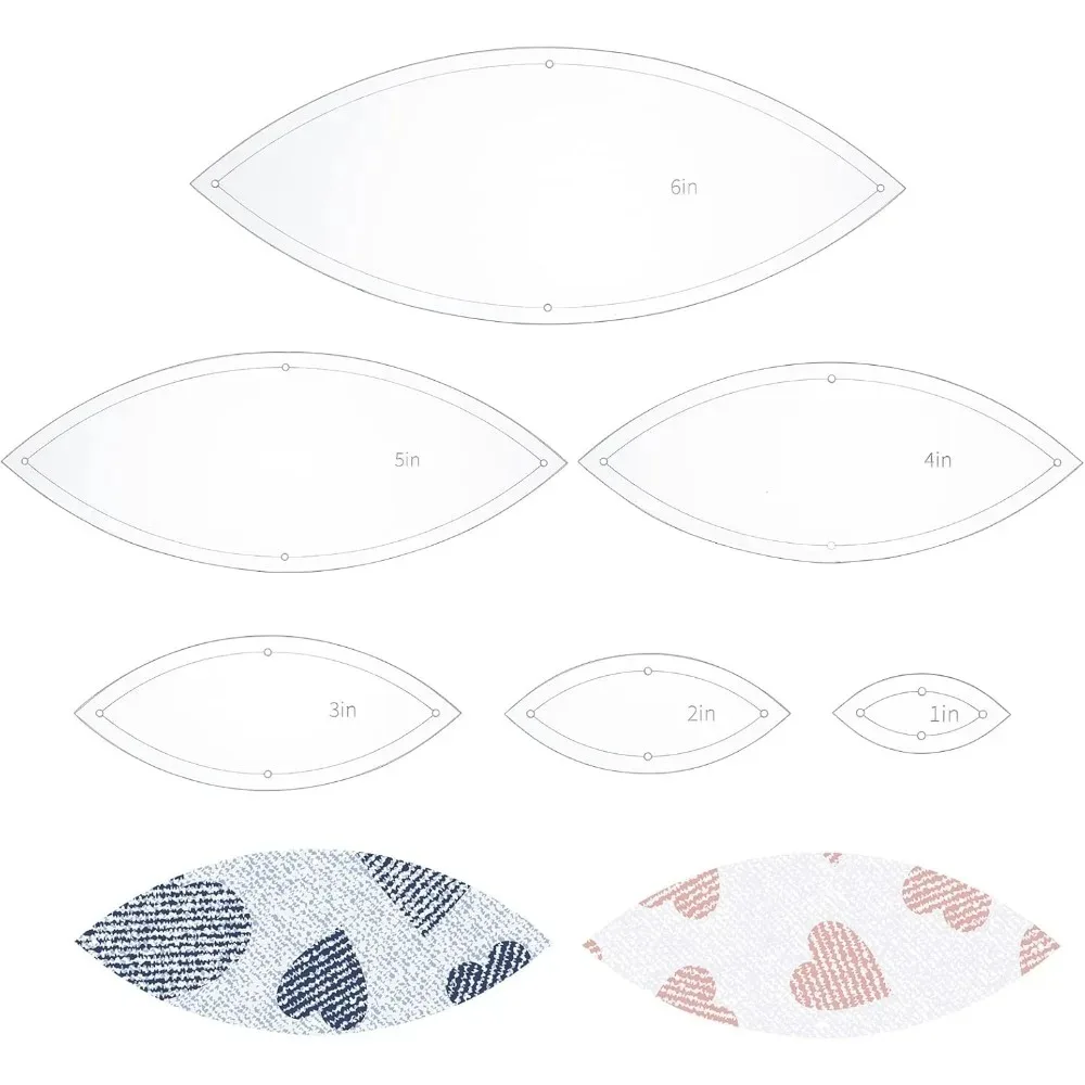 

6 шт. набор шаблонов для квилтинга в виде листьев 1 "2" 3 "4" 5 "6" прозрачные акриловые линейки для квилтинга шаблоны трафареты толщиной 2,5 мм