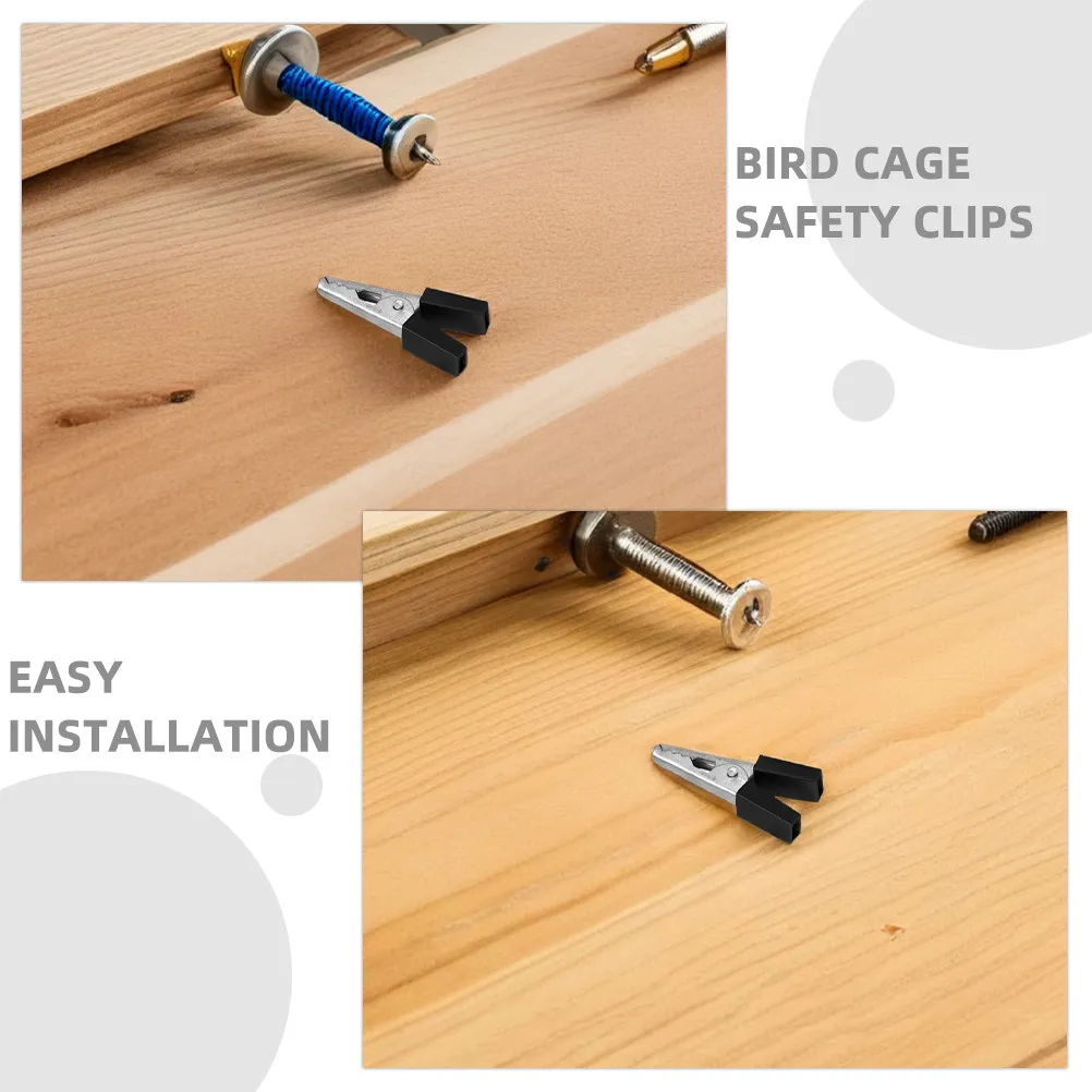 40Pcs Cage Door Safety Clips Iron Material Bird Cage Replacement Parts Easy Install No Tools Required for Cockatiel Parrot Cages