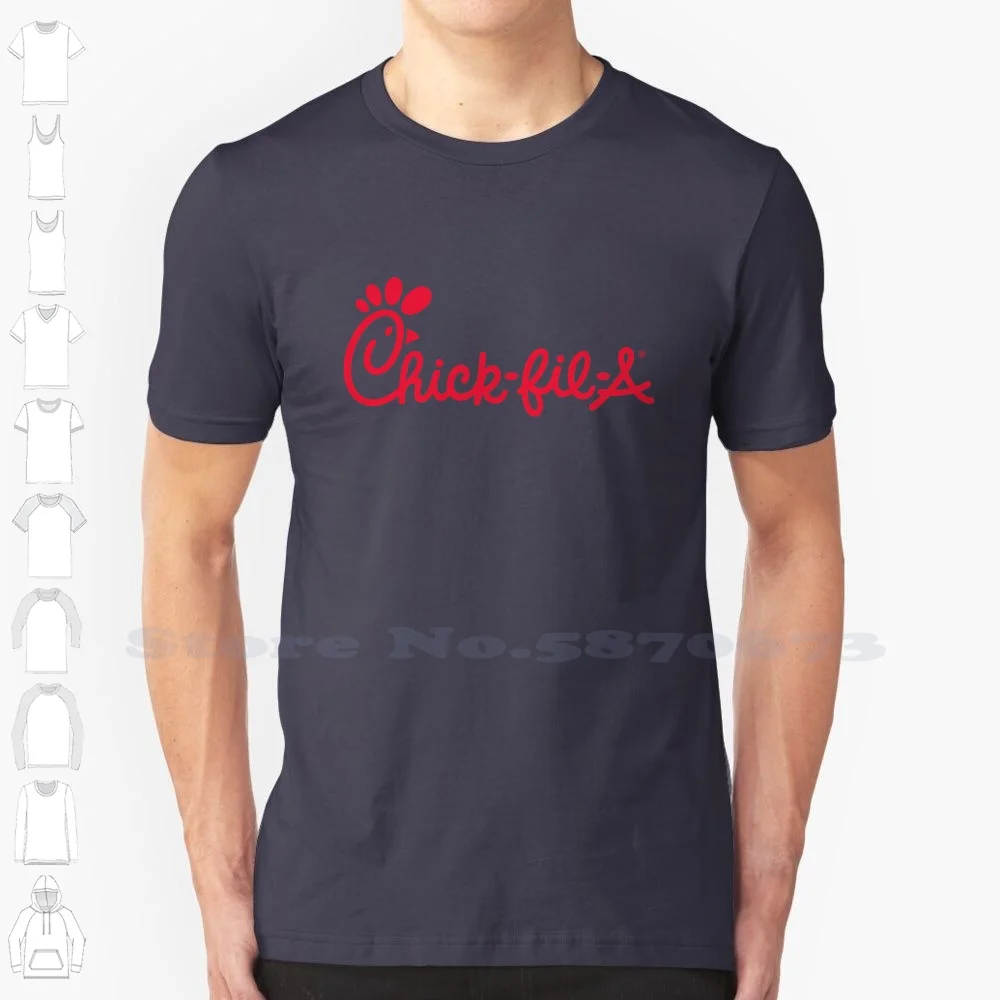 Camiseta informal con logotipo de Chick fil-a, Camisetas estampadas de alta calidad, 100% algodón