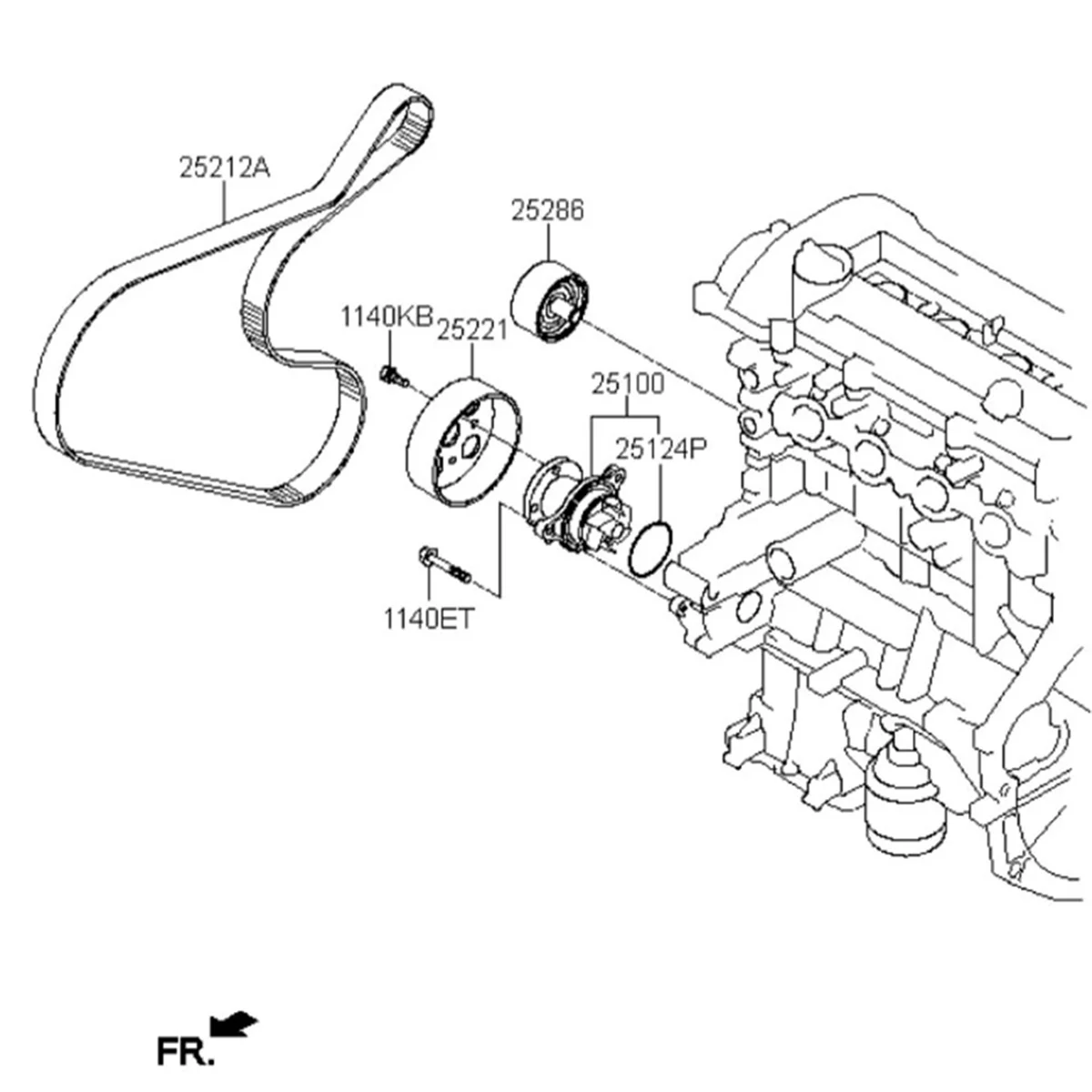 Engine Coolant Water Pump Assembly 25100-03011 for Kia Rio Ceed Hyundai I10 I20 I30 2009-2023 MPA365NP 2510003011