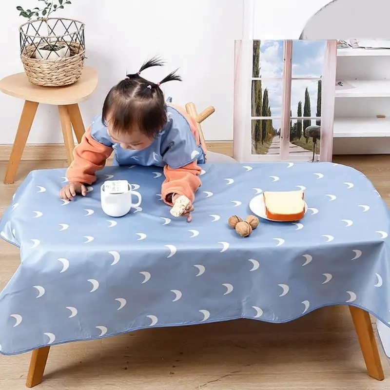 D7YD Hochstuhl-Bodenmatte, wasserdichte und waschbare Baby-Spielmatte zum Füttern und Krabbeln von Kleinkindern, 130 x 130