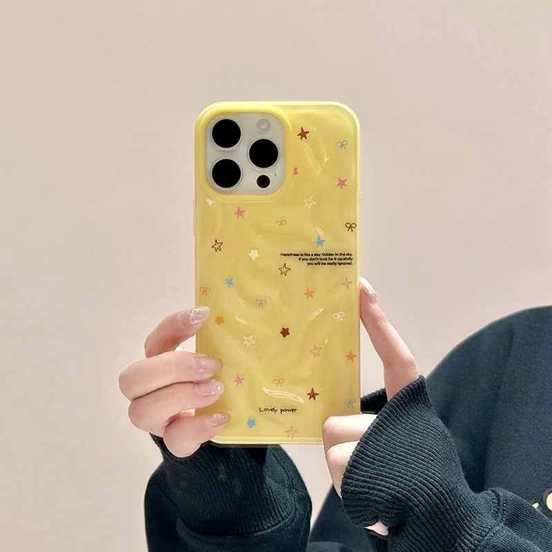 

Meteorite shell IND line English colored star irregular three-dimensional phone case for iPhone 11 12 13 14 15 16 pro max