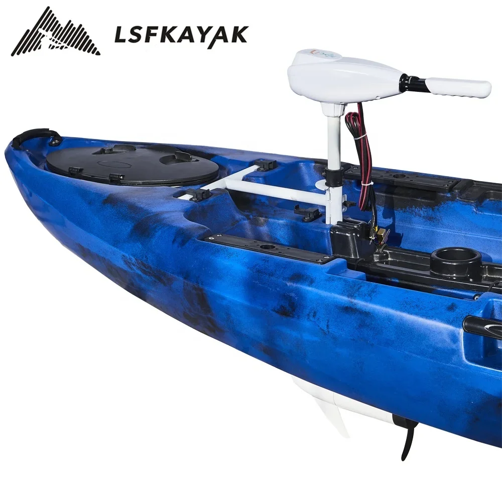 Plastic Rowing Boats Motor Pedal Kayak With Electric Trolling Motor Fishing Kayak