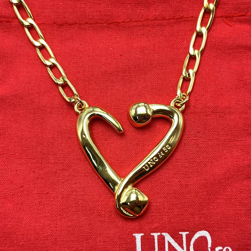 

2023 UNOde50 New European and American Bestselling Fashion High Quality Heart Necklace Women's Romantic Jewelry Gift Bag
