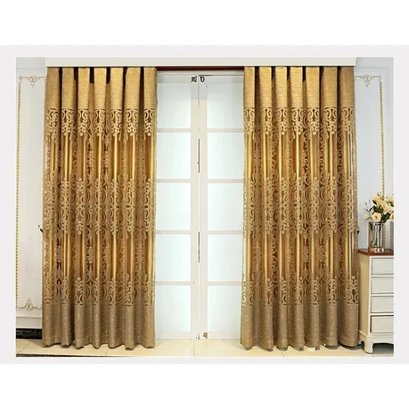 

European-style New Luxury Curtains Embroidery Valance High-end For Living Dining Room Bedroom Custom Room French Window Decor