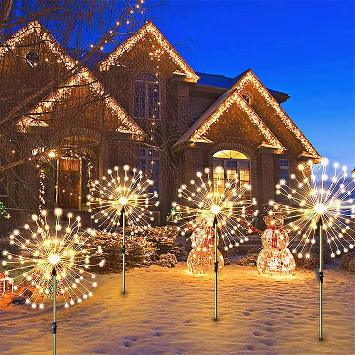 320LED Solar Fireworks Light 4 in 1 Garden Decorative Light Outdoor LED Light IP65 Waterproof Suitable for Lawn Garden Yard Road