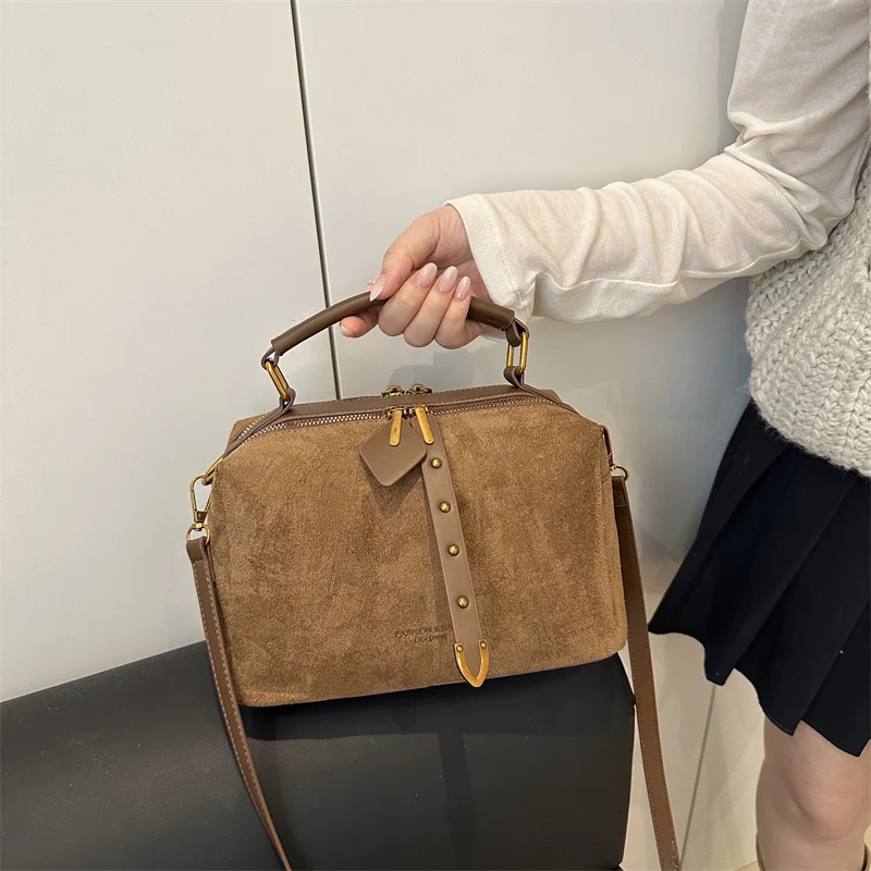 

Высококачественная женская сумка из нубука из искусственной кожи, модная женская сумка через плечо Boston, повседневные женские сумки через плечо для женщин