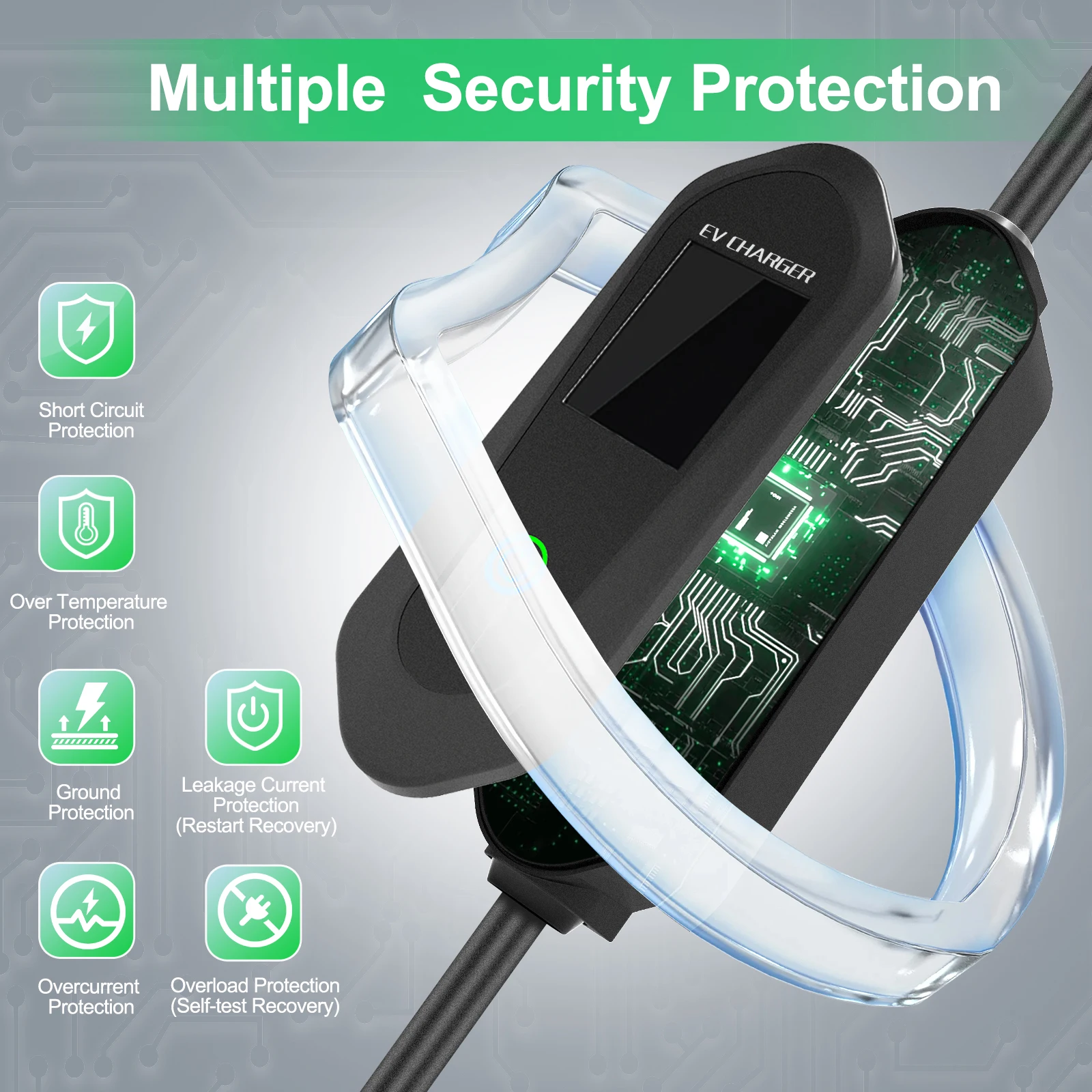 Portable EV Charger 16A 32A Home Use EV Charging Station Type 1 Type 2 GBT NACS