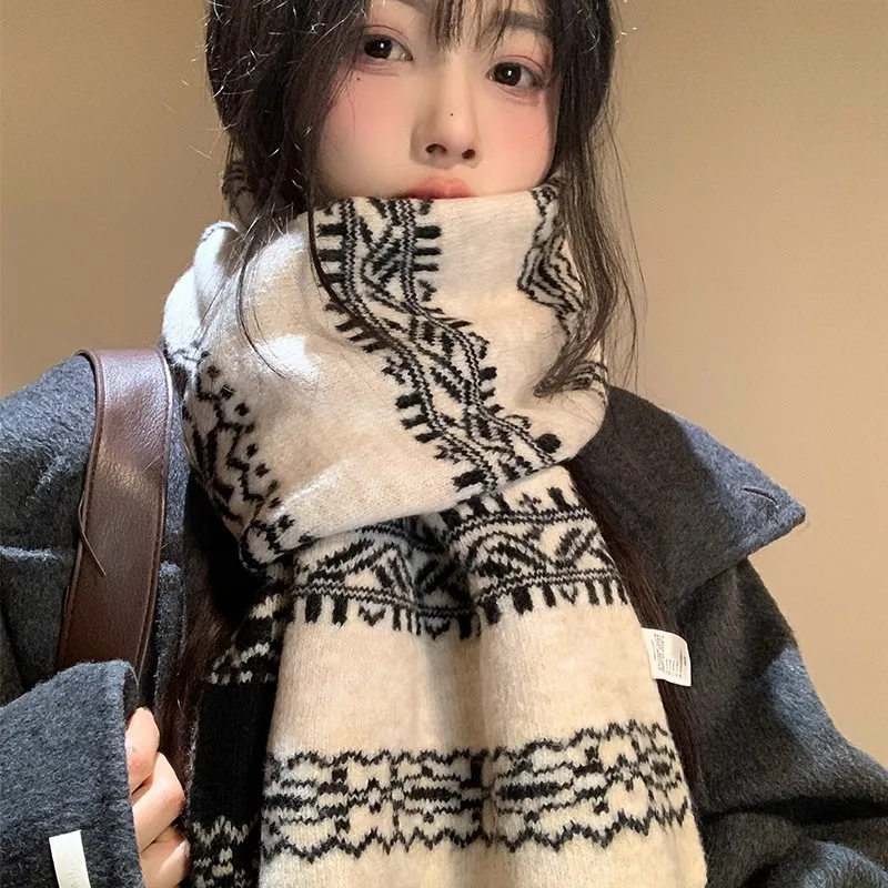 Echarpe-en-tricot-double-face-carvas-pour-femme-protection-hivernale-echarpe-en-laine-flocon-de-neige-cisas-chaleur-geometrie