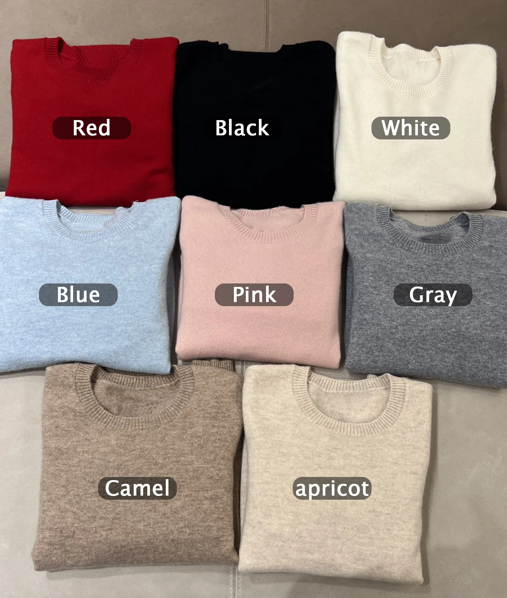 Autumn L*P Women\'s Cashmere Sweater Loose O-Neck Outerwear Pullover Knitted Top