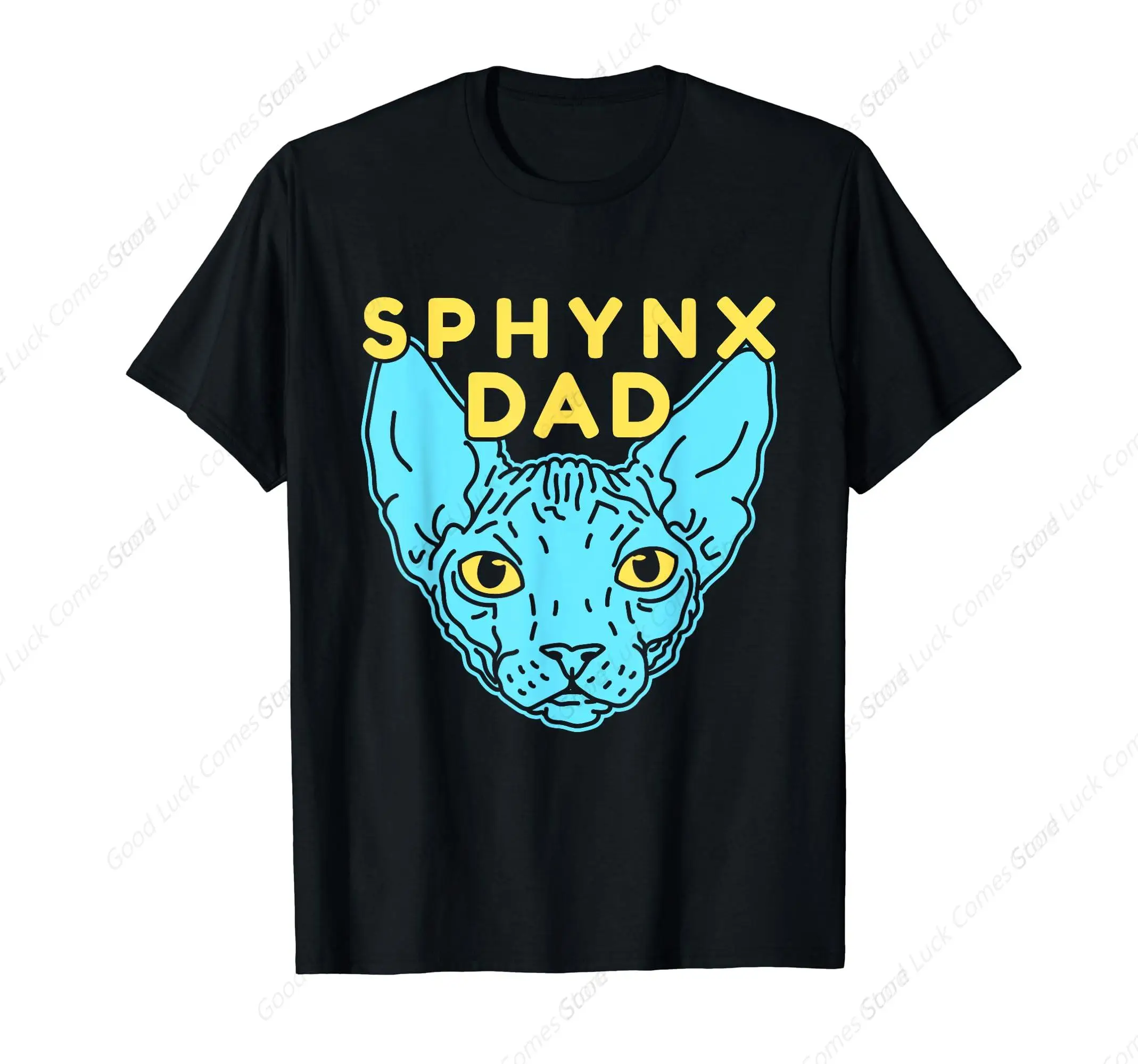 Sphynx Dad Cat Dad Sphinx Hairless Owne T-Shirt Men's Casual Street Style Stretch Round Neck Tee Shirt For Summer