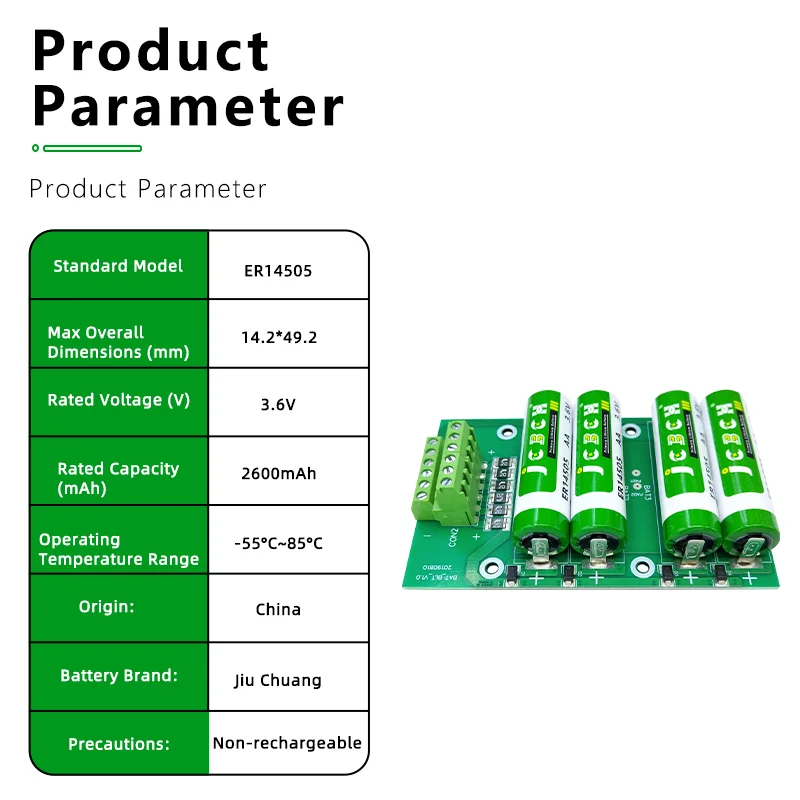 JCBCH ER14505-4 Lithium battery circuit board 3.6V robot PLC servo encoder machine tool machining center controller
