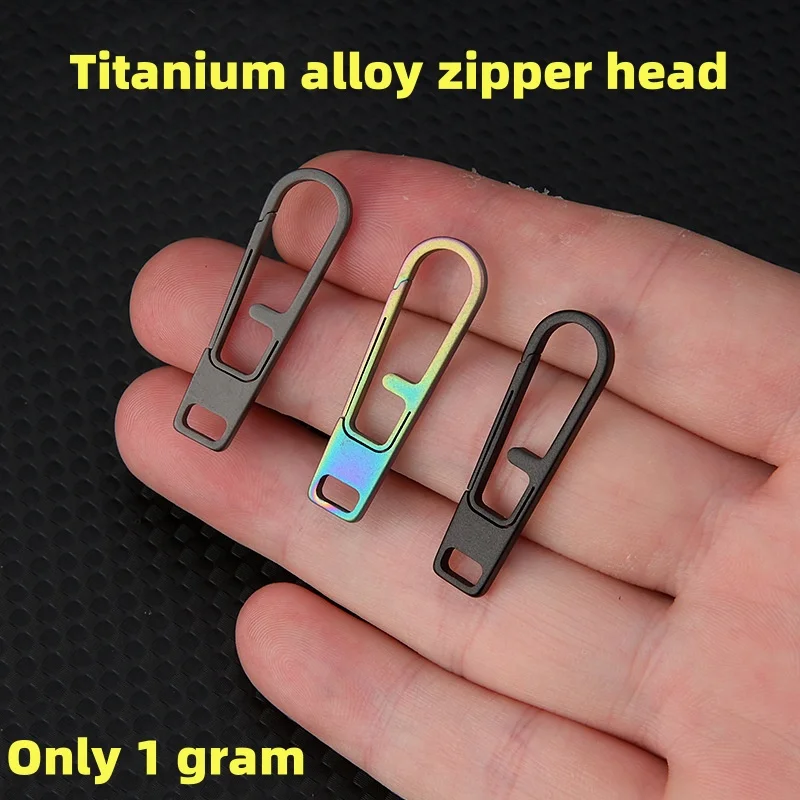 Titanium alloy zipper head, detachable luggage, clothing pull tab, mini spring hanging buckle, keychain, bag buckle, backpack bu