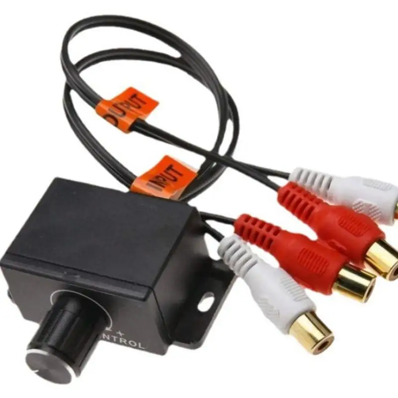 Universal Car Bass Amplifier Remote Level Control Knob RCA Input Output Stereo Regulator Car Audio Accessories For Subwoofer Amplifier Modification